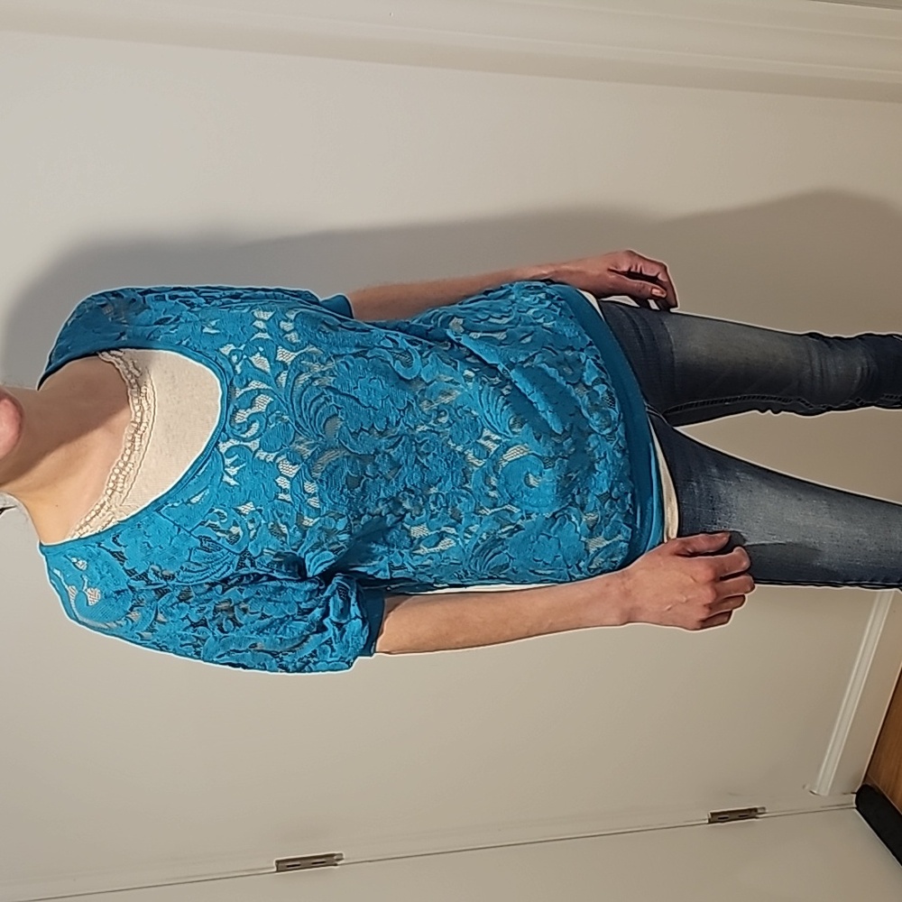 Eyelash Couture Large Top Turquoise Over Top